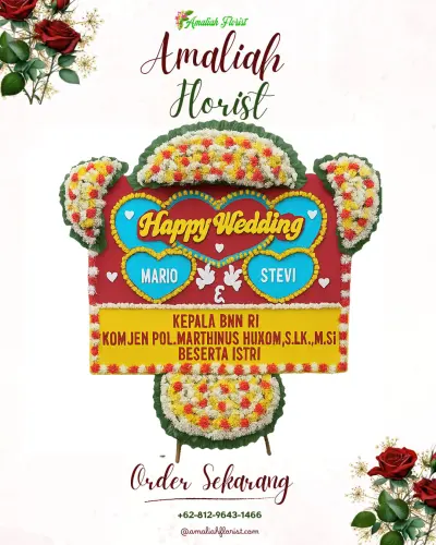 Karangan Papan Bunga Pernikahan di Ciburayut